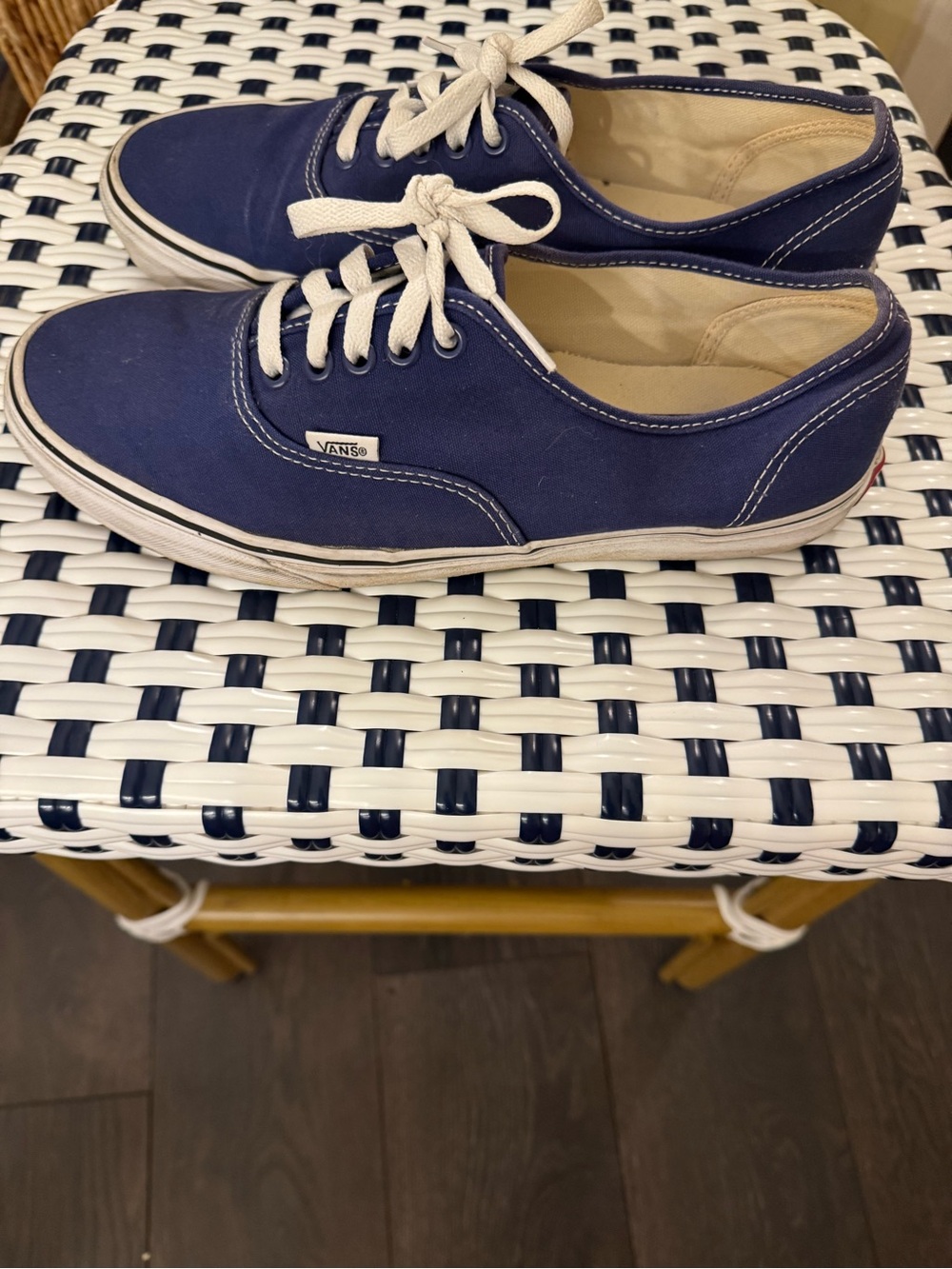Vans Navy Canvas Low-Top Sneakers with White Accents